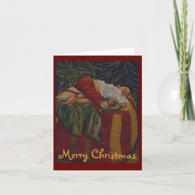 Cartão De Festividades Aguardando Papais noeis (Frente)