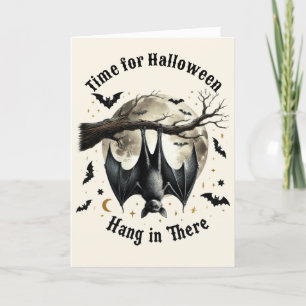 Cartão De Festividades Aguente firme Morcego Vintage Halloween