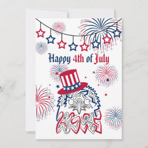 Cartão De Festividades Águia Americana do Dia da Independência em 4 de ju