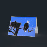 Cartão De Festividades Águia Balda no inverno - Arte Original da Vida Sel<br><div class="desc">Águia Careca no retrato de inverno, pintura original. Nós nos especializamos em arte original engraçada e engraçada. Comprar isto para você mesmo ou como um presente de excelente para sua Águia Balda em amigos amorosos de inverno. Seja criativo - clique em PERSONALIZAR para adicionar/remover/alterar texto, redimensionar a imagem, alterar cores...</div>