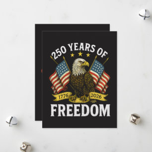 Cartão De Festividades Águia Careca 250 Anos de Liberdade 1776 2026