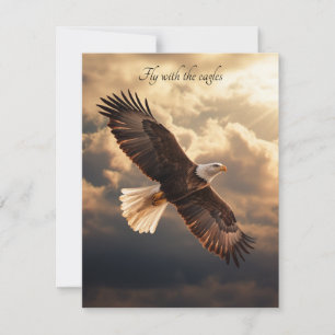 Cartão De Festividades Águia Careca Golden Sunrise Citação Inspiradora