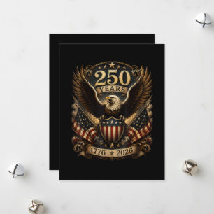 Cartão De Festividades Águia Patriótica Americana 1776 2026 250º 4 de Jul