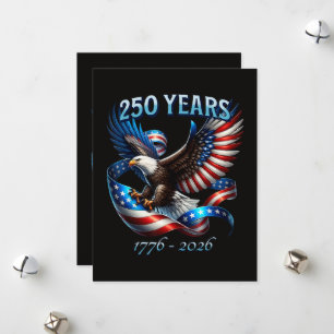 Cartão De Festividades Águia Patriótica e Bandeira 250 Anos 1776-2026