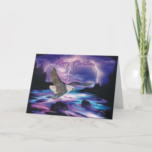 Cartão De Festividades Águia Voando Alto Espalhando Paz na Terra (Frente)