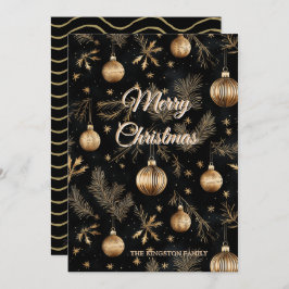 Cartão De Festividades Agulhas de pino de Enfeites de natal ouros