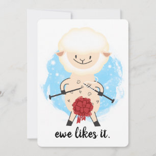 Cartão De Festividades Agulhas de tricô de lã de carneiro