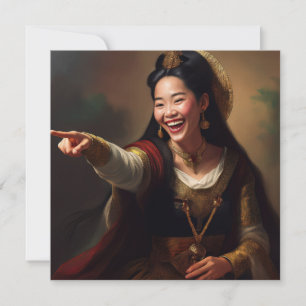 Cartão De Festividades AI apontando e rindo