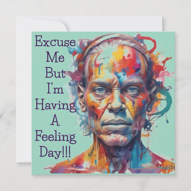 Cartão De Festividades AI com uma placa descarregável instantânea no dia  (Frente)