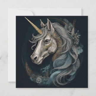 Cartão De Festividades AI Dark Unicorn