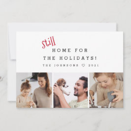 Cartão De Festividades Ainda em casa para as Férias Engraçadas Fotos 2021