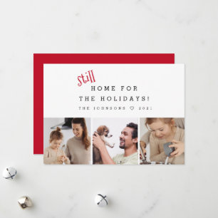 Cartão De Festividades Ainda em casa para as Férias Engraçadas Fotos 2021