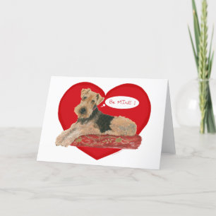 Cartão De Festividades Airedale / Welsh Terrier no Dia dos Namorados