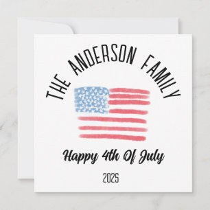 Cartão De Festividades Airpush American Flag Personated Family Name