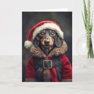 Cartão De Festividades Ajudante de Natal mais Pequeno Cão