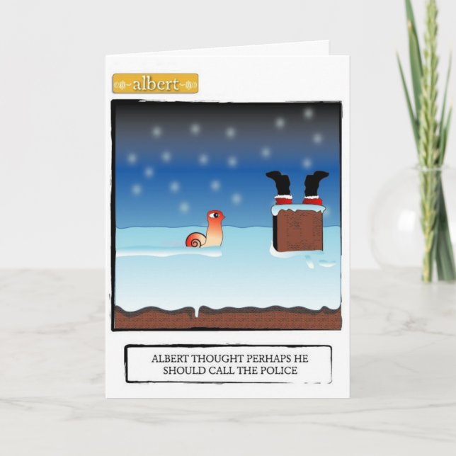 Cartão De Festividades Albert no Natal (Frente)