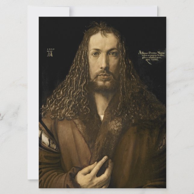 Cartão De Festividades Albrecht Durer - retrato de auto (Frente)