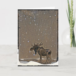 Cartão De Festividades Alce na neve