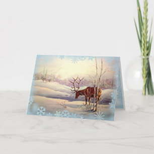 Cartão De Festividades ALCES & FLOCOS DE NEVE por SHARON SHARPE