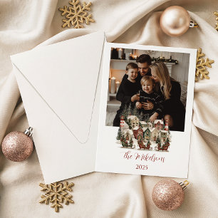 Cartão De Festividades Aldeia de Natal Aconchegante com Foto