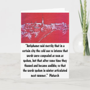 Cartão De Festividades Aldeia francesa 0087 no inverno