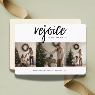 Cartão De Festividades Alegra-Se Com O Senhor Natal Religioso 3 Foto