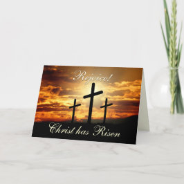 Cartão De Festividades Alegra-te! Cristo com risen, Páscoa Cross