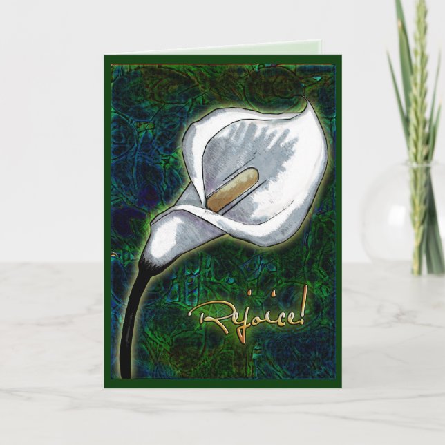 Cartão De Festividades Alegra-te! Elegante Páscoa Calla Lily Personalizad (Frente)