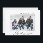 Cartão De Festividades Alegre & Brilhante, Foto da Família, Roteiro Moder<br><div class="desc">Alegre & Brilhante. Celebre a temporada de Natal com este cartão de foto da família (impresso e/ou para download), com tema de roteiro minimalista moderno. É totalmente personalizável e personalizado com suas próprias mensagens de saudação. É simples, fácil, mas moderno minimalista e festivo. Este é o cartão de saudação perfeito...</div>