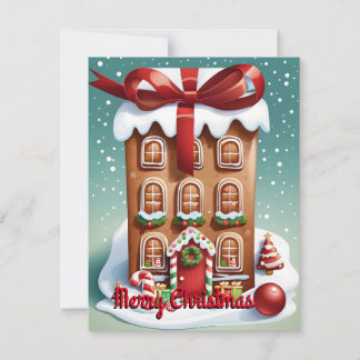 Cartão De Festividades alegre casa de ginger de natal