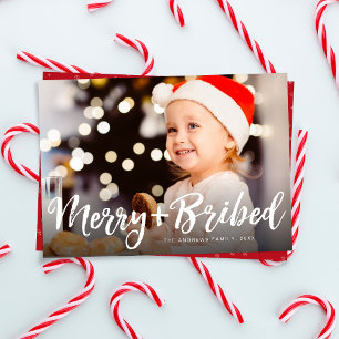 Cartão De Festividades Alegre e subornada foto engraçada de Natal vermelh