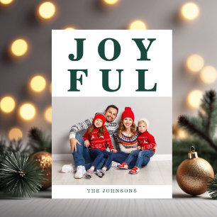 Cartão De Festividades Alegre Moderno Natal Foto Esmeralda Verde