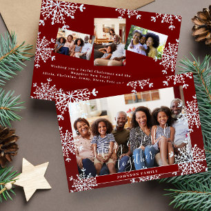 Cartão De Festividades Alegres e Felizes juntos 4 fotos rústicas de Natal