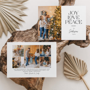 Cartão De Festividades Alegria Amor Paz Tipografia Paisagem Natal