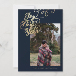 Cartão De Festividades Alegria ao Ano Novo | Roteiro Elegante de Fotograf