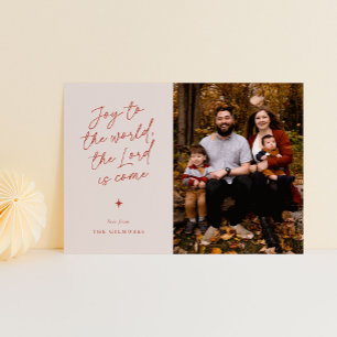 Cartão De Festividades Alegria ao Mundo Manuscrito Natal Religioso