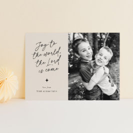 Cartão De Festividades Alegria ao Mundo Manuscrito Natal Religioso