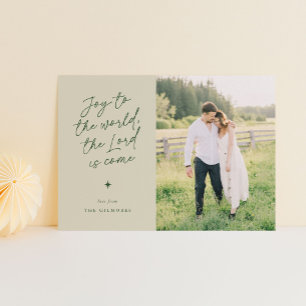 Cartão De Festividades Alegria ao Mundo Manuscrito Natal Religioso