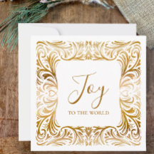 Alegria ao mundo Ouro Elegante Personalizado Natal