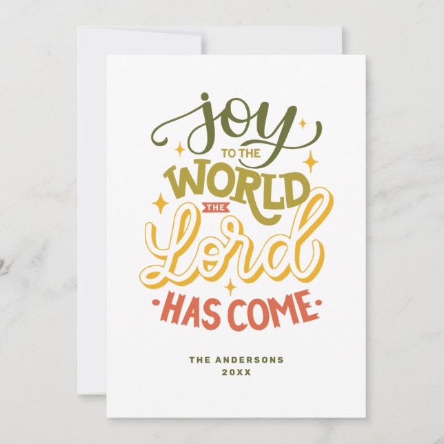 Cartão De Festividades Alegria ao mundo que o Senhor veio. Natal (Frente)
