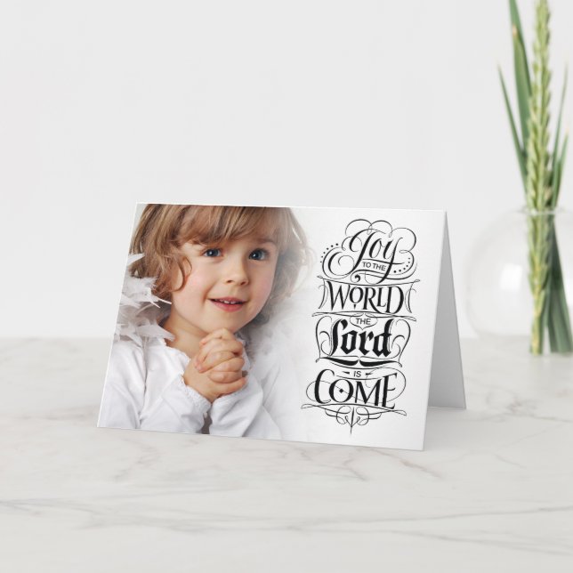 Cartão De Festividades Alegria ao Natal Religioso Mundial (Frente)