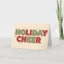Cartão De Festividades Alegria de Férias de Natal Vintage e Retrô