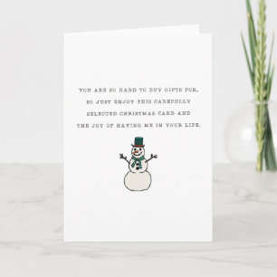 Cartão De Festividades Alegria De Mim Na Sua Vida, Snowman, Natal