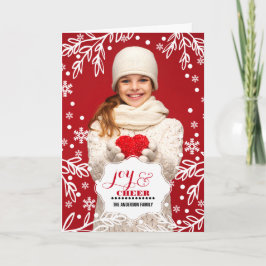 Cartão De Festividades Alegria e alegria. Foto de Natal Personalizada