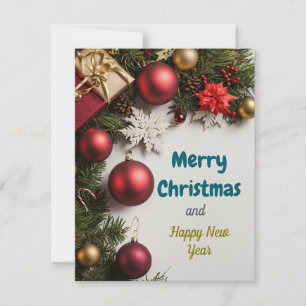 Cartão De Festividades Alegria Festiva: Saudações de Natal e Ano Novo