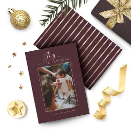 Cartão De Festividades Alegria-me com as Fotografias e Stripes do Script 