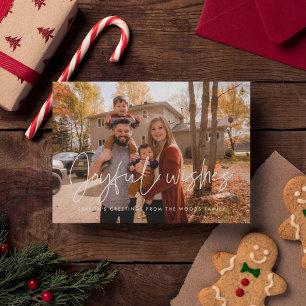 Cartão De Festividades Alegria Minimalista Moderna Deseja o Natal da Foto