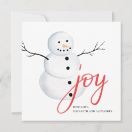 Cartão De Festividades Alegria. Neve de Natal bonitinho. Vermelho e Branc