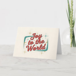 Cartão De Festividades Alegria no Mundo Natal Escrito em Meados do Século