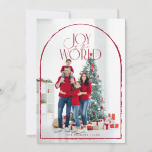 Cartão De Festividades Alegria para o Mundo Moldura de foto Arco Vermelho